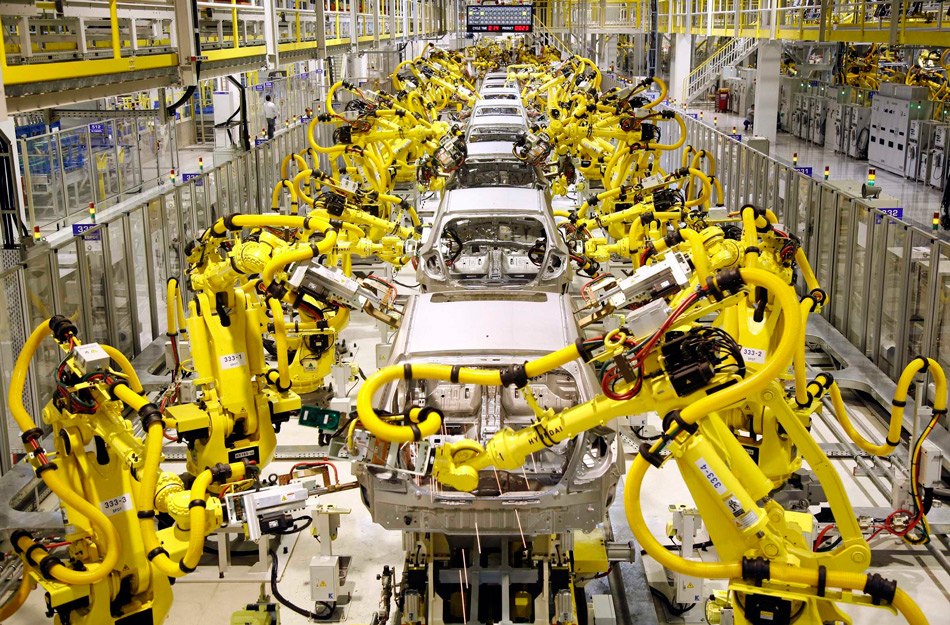 Robotic car manufacturing in South Korea